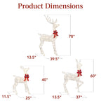 Best Choice Products 6.5ft 3-Piece Lighted Christmas Deer Set Outdoor Yard Decoration w/ 385 LED Lights, Stakes - Gold