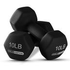 HolaHatha Neoprene Dumbbell Weight Set with Rack (Black), 112.5 lb
