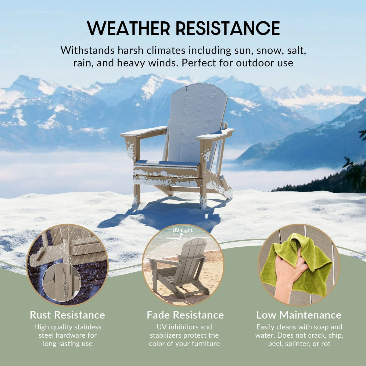 Westintrends Outdoor Folding HDPE Adirondack Chair, Patio Seat, Weather Resistant, Dark Brown