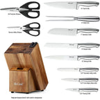McCook MC20 17pcs Kitchen Knife Set with Block Cutlery Knife Block Set Stainless Steel