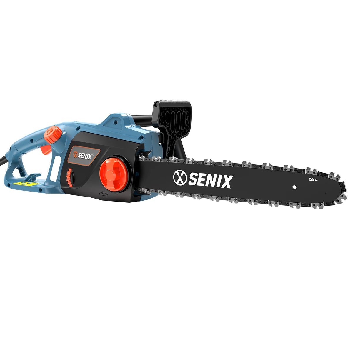 SENIX 15 Amp Electric Corded Chainsaw, 18-Inch Bar and Chain, Automatic Oiler, Tool-Free Chain Tension, CSE15-M