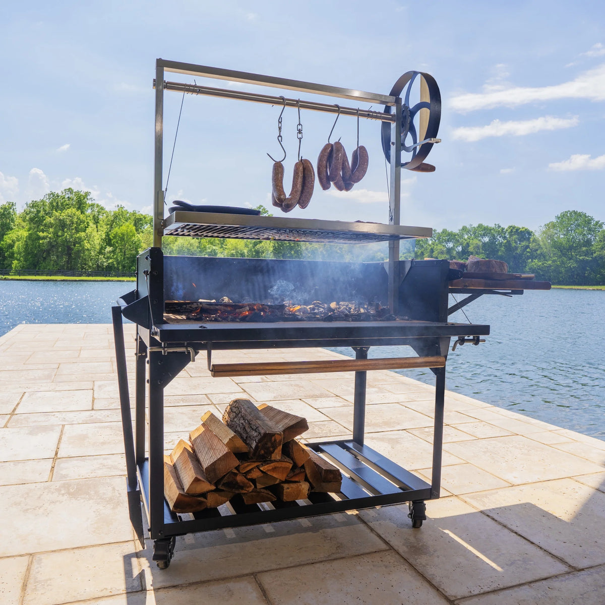 Backyard Discovery Argentine Santa Maria Heritage Wood Fire & Charcoal Grill, Fire Bricks