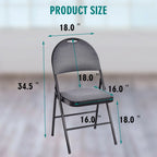 Costway Set of 6 Folding Chairs Fabric Upholstered Padded Seat Metal Frame Home Office Beige