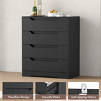 Homfa 4 Large Drawers Dresser, Modern Wood Chest of Drawers for Bedroom Hallway Living Room, White