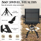 Danrelax 360�� Silent Camo Hunting Blind Chair, Armrests, Side Pouch, Telescopic Legs