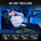 GTRACING Gaming Chair, Ergonomic Office Desk Chair with Lumbar Support, PU Leather, Footrest & Adjustable Headrest, Red