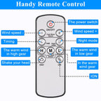 35″ Space Heater Bladeless Tower Fan. Heater &amp; Cooling Fan with Remote Control.Black
