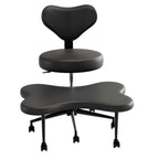 Pinmoco Ergonomic Cross Legged Swivel Chair, Adjustable Height and Teddy Fabric, Meditation& ADHD Chair with Back Support, Home and Office, Off White
