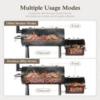 Alpha Joy Heavy Duty BBQ Charcoal Grill with Offset Smoker Overlarge 941 sq.in. Cooking Area