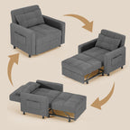 3 in 1 Convertible Sofa Bed Chair for Living Room , Aiho Sleeper Sofa Bed for Living Room, Dark Gray