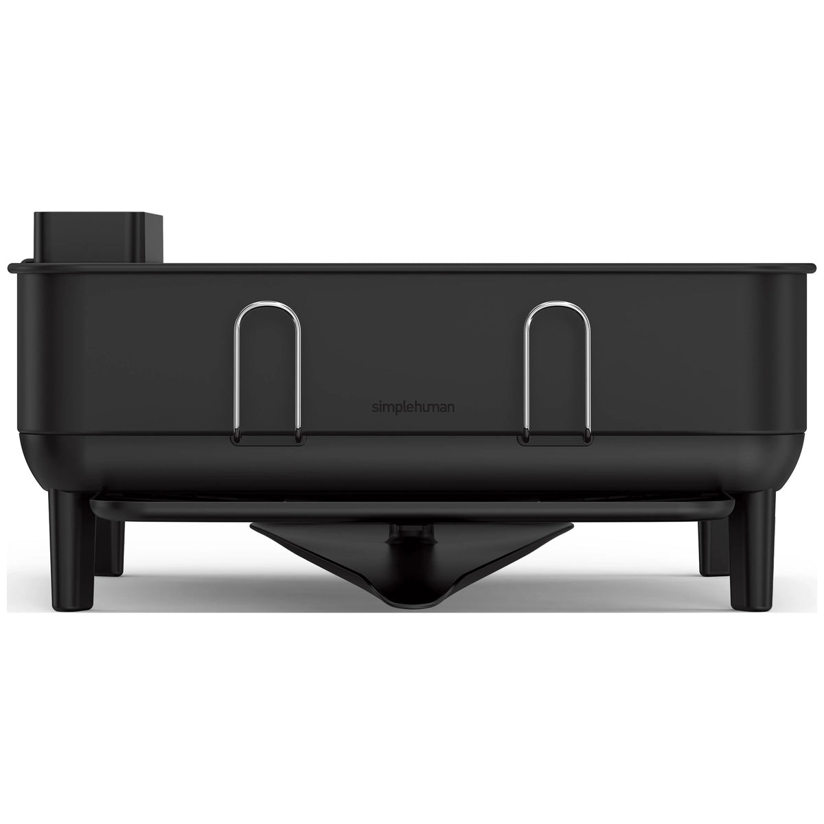 simplehuman Kitchen Dish Drying Rack, Fingerprint-Proof Stainless Steel Frame, Grey Plastic