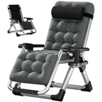 NAIZEA 2 Pack Zero Gravity Chair, Foldable Portable Lawn Recliner with Cushion, Headrest, Cup Holder, Black