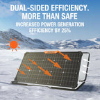 Jackery SolarSaga Solar Panel 80W, Dual-Sided Panels Enhanced Power Generation Efficiency of 25%, IP68 Waterproof and Dustproof, Compatible with all Jackery Power Stations, (Solar Panel Only)
