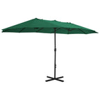 vidaXL Garden Parasol Blue Polyester fabric, Aluminum pole and ribs Large