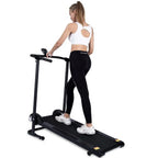 Manual Treadmill, Non Electric Treadmill with 10° Incline, Compact Foldable Treadmill Exercise Machine Fitness Exercise Equipment for Apartment Home Walking Jogging Running Cardio Training