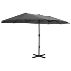 vidaXL Garden Parasol Blue Polyester fabric, Aluminum pole and ribs Large