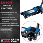 K-Tool INT022 3.5 Ton Low Profile Service Jack; Dual Pump Piston