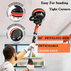 POVANLI 780W Electric Drywall Sander with Vacuum Dust Collection, 6.5A Motor Dustless Floor Sander with Variable Speed 900-1800RPM, LED Light, Extendable & Foldable Handle Yellow+Black