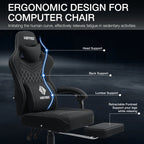Hoffree Gaming Chair with Massage Fabric Office Chair with footrest for Adults, Ergonomic Gamer Chair with Headrest and Lumbar Support for Office Gaming, 440 LBS