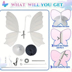2-Pack Romantic Butterfly Floor Lamp with LED Lights, White & Gold Options, for Wedding, Party, Home Decor, Hanging Chandelier (Multiple Sizes, US Plug)