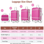 DUOSONG Hardshell Luggage Sets 4 Pieces 20"+24"+28" Luggages And Cosmetic Case Spinner Suitcase With Tsa Lock Lightweight White ABS Travel Luggage Hard Case