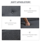 HOMCOM Modern Upholstered 2-Seat Loveseat Sofa with Linen-Touch Fabric and Rubberwood Legs, Grey