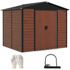 Outsunny 7' x 4' Metal Storage Shed Organizer, Garden Tool House with 4 Vents and 2 Sliding Doors for Backyard, Patio, Garage, Lawn, Dark Gray