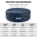 CO-Z 5x5ft PVC Square Inflatable Spa Tub & 120 Massaging Jets for Patio & More for 4-person Blue