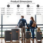 Luggage Sets,4-Piece Lightweight Suitcase Set with 4 Packing Cubes and TSA Lock, Hardshell Suitcases with Spinner Wheels, (16/20/24/28 ),Brown