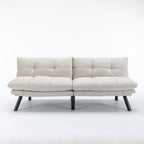 PAPROOS Convertible Sofa Bed, Folding Futon Sofa Bed, Upholstered Sofa Bed Couch, Loveseat Sleeper Sofa for Small Space, Apartment, Living Room, Cream
