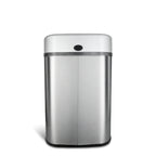 Nine Stars Automatic Trash Can, 21 Gallon Stainless Steel, Motion Sensor Hands Free Soft Close Lid Garbage Bin, Silver
