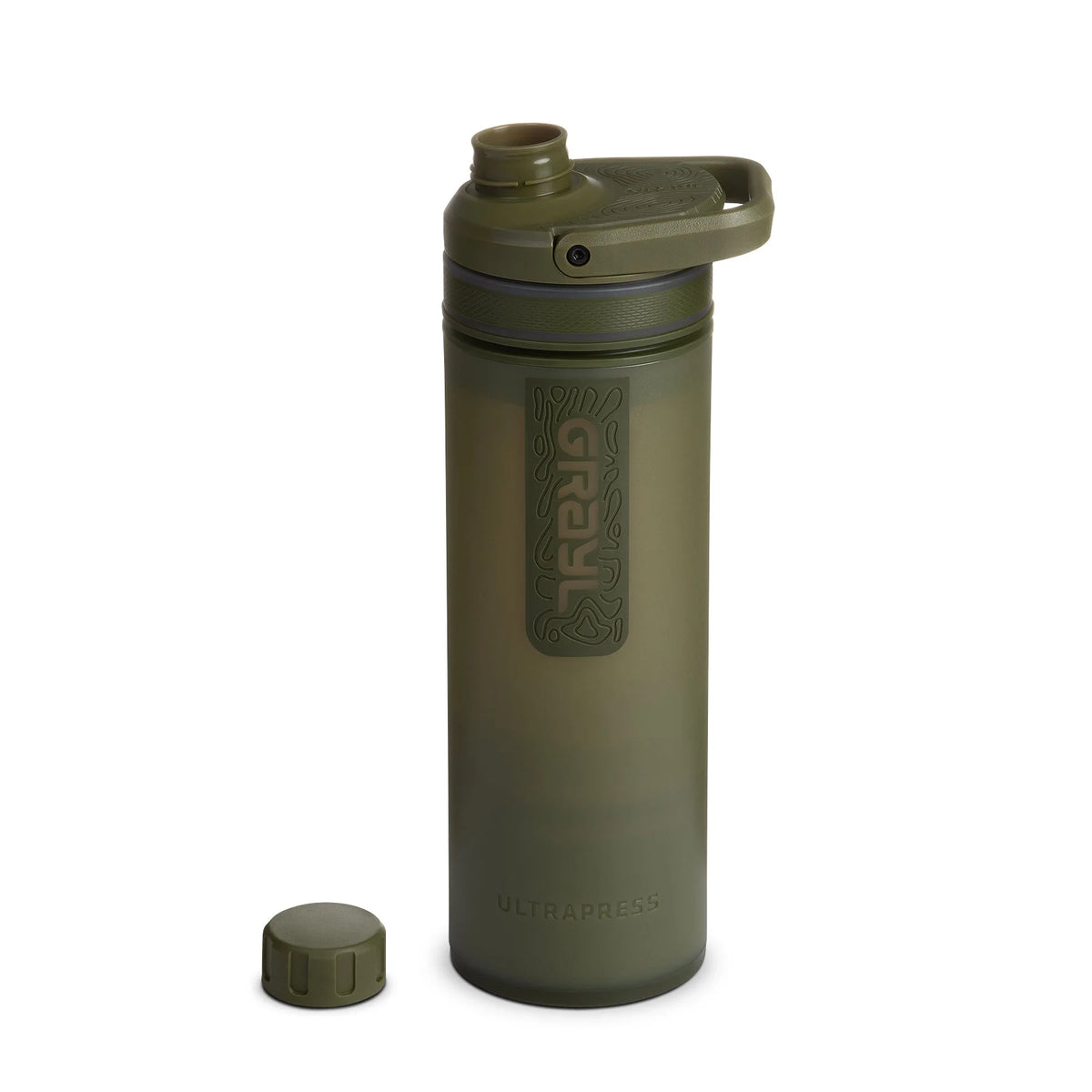 Grayl UltraPress Purifier Bottle, Olive Drab, 16.9 oz,