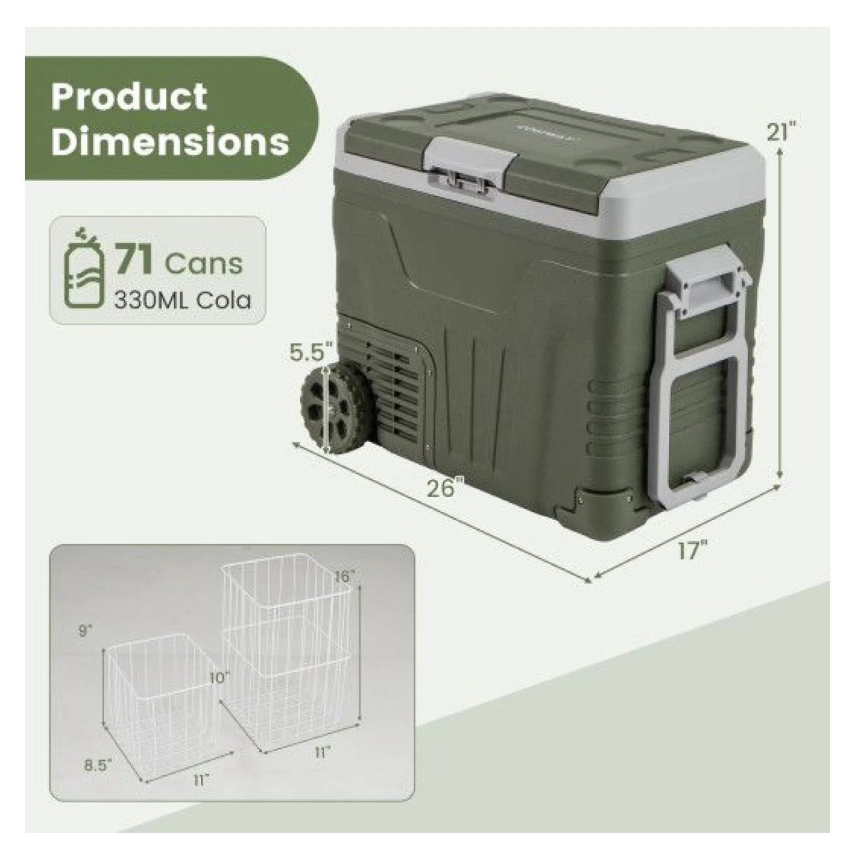 12V Car Refrigerator Portable Fridge - 35L/50L Electric Cooler, Adjustable Temp -4�H~68�H, DC 12/24V & AC 100-240V, for Road Trips, Camping, Food Preservation