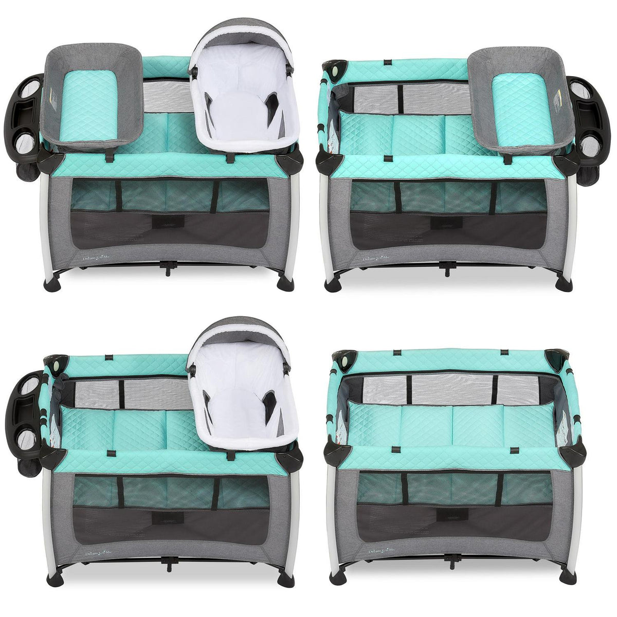 Dream On Me Princeton Deluxe Nap N Pack 3-in-1 Convertible Playard. Changer and Bassinet in Mint