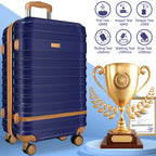 5 Piece Luggage Sets  and Travel Duffel Bag, ABS Hardshell Hardside Checked Luggage with TSA Lock and Double Spinner Wheels Suitcase, Deep Blue