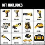 20V MAX Cordless 10 Tool Combo Kit with (2) 20V 2.0Ah Batteries, Charger, and Bag