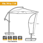 Homitt Patio Umbrella Cover, Cantilever Outdoor Umbrellas Cover, for 7ft to 11ft Offset Market Durable Umbrella Cover, Parasol Waterproof Umbrellas Cover with Zipper