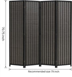 JOSTYLE 4-Panel Room Divider 6ft Tall Extra Wide Folding Privacy Screen with Diamond Double-Weave Divider for Room Separation Freestanding Red Brown