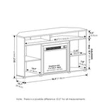 Jensen Corner TV Stand with Fireplace for TV up to 55 in., French Oak Grey