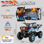 ATV for Kids, 36 Volt Ride on Toys, 500w Motor Quad Bike for Big Kids, Power Car Wheel with Metal Frame, Speed Control, Suspension, Black