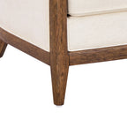 My Texas House Campbell Wood Accent Chair, Cream Fabric