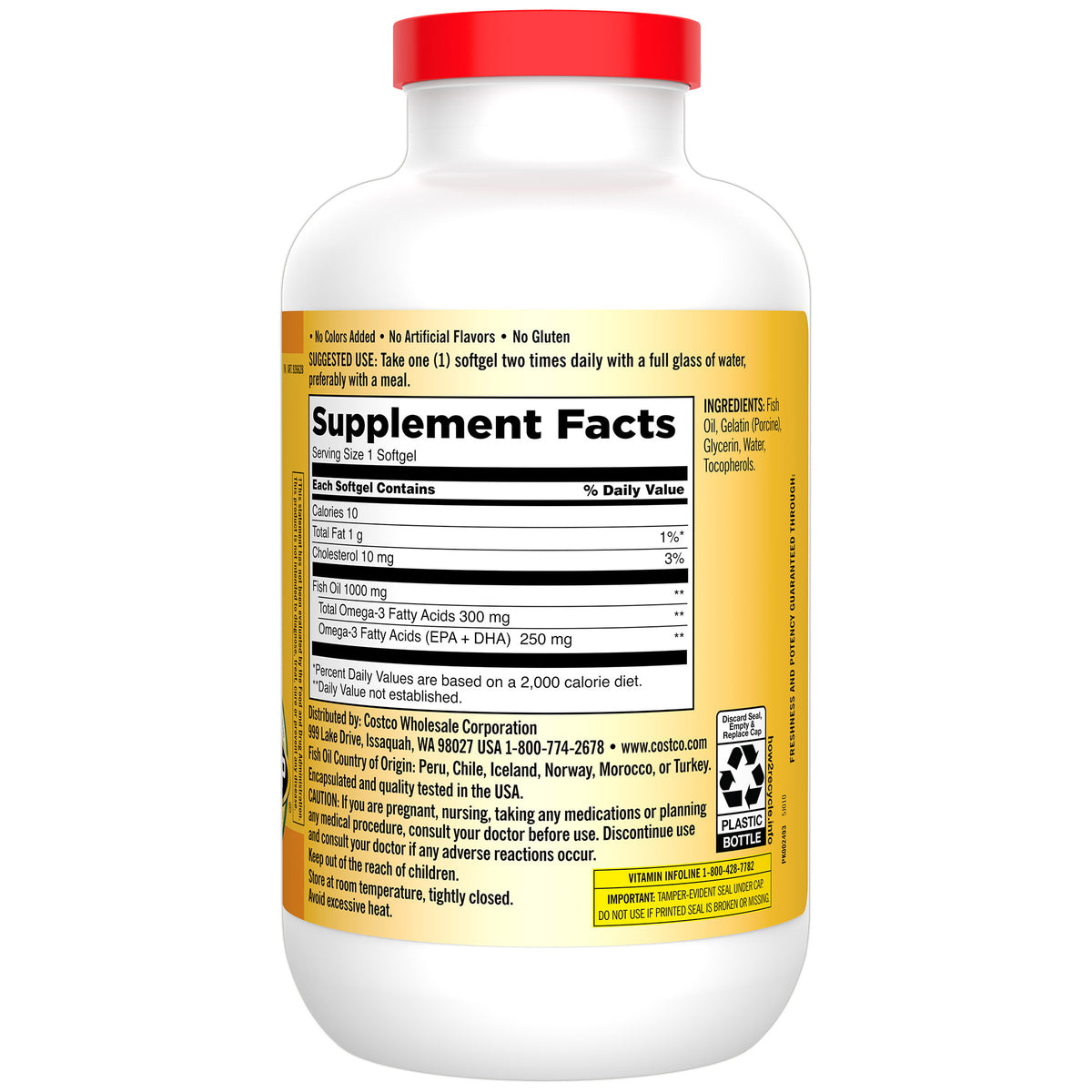 Kirkland Signature Fish Oil 1000 mg., 400 Softgels