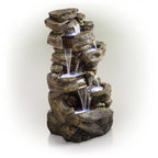 Alpine Corporation 6-Tier Amazonian Water Fountain with LED Lights