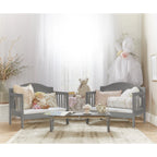Dream On Me Portland 3 in 1 convertible Toddler Bed, Steel Grey