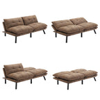 PAPROOS Convertible Sofa Bed, Folding Futon Sofa Bed, Upholstered Sofa Bed Couch, Loveseat Sleeper Sofa for Small Space, Apartment, Living Room, Cream