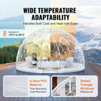 Garden Dome Tent House, Upgraded Garden Tent with PVC Transparent Cover and Window, Waterproof Outdoor Geodesic Dome Camping Shelter for Patio