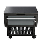 Keter Outdoor Patio Cooler Ice Chest Insulated Beverage Bar Cart, Gray