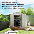 Outsunny 7' x 4' Metal Storage Shed Organizer, Garden Tool House with 4 Vents and 2 Sliding Doors for Backyard, Patio, Garage, Lawn, Dark Gray