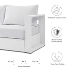 Lounge Sofa Table Set, Grey Gray, Aluminum, Metal, Fabric, Modern Contemporary, Outdoor Patio Balcony Cafe Bistro Garden Furniture Hotel Hospitality