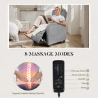 CONCETTA Massage Recline Chair with Padded Seat and Massage Backrest, Black